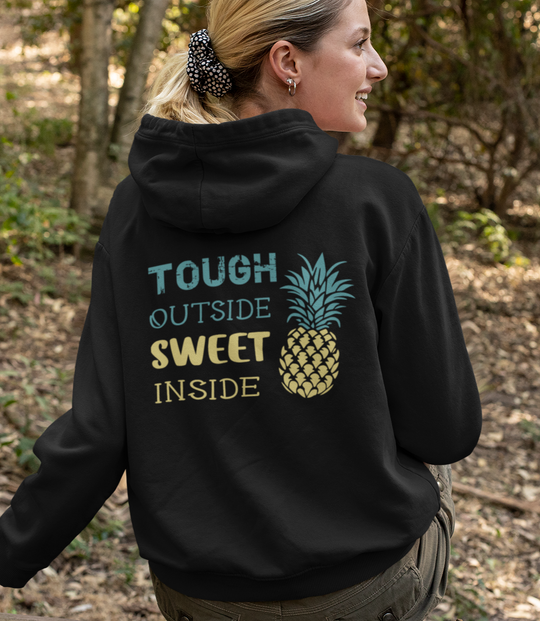 Sweet On The Inside Pineapple Hoodie, Back Graphic