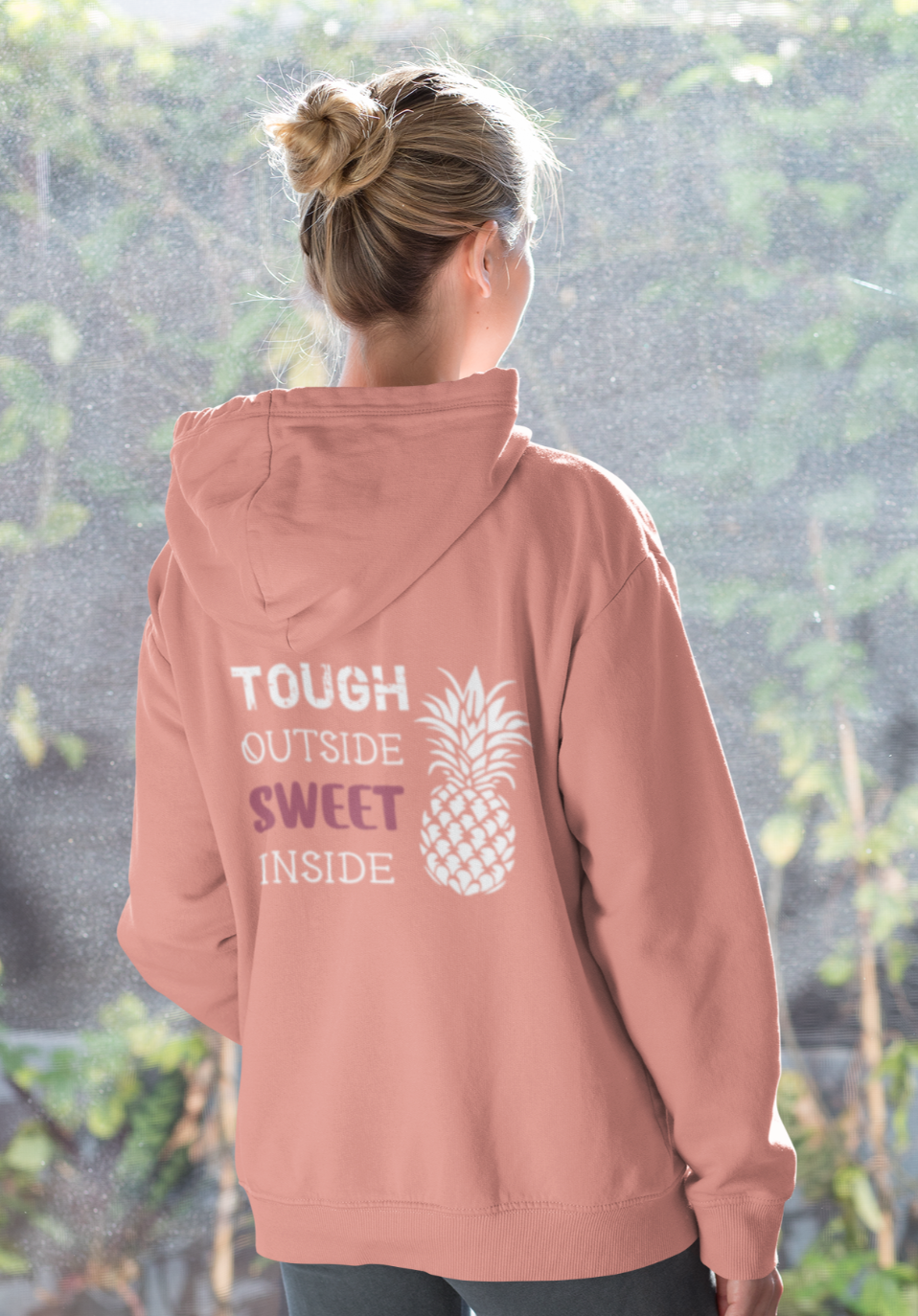 Sweet On The Inside Pineapple Hoodie, Back Graphic