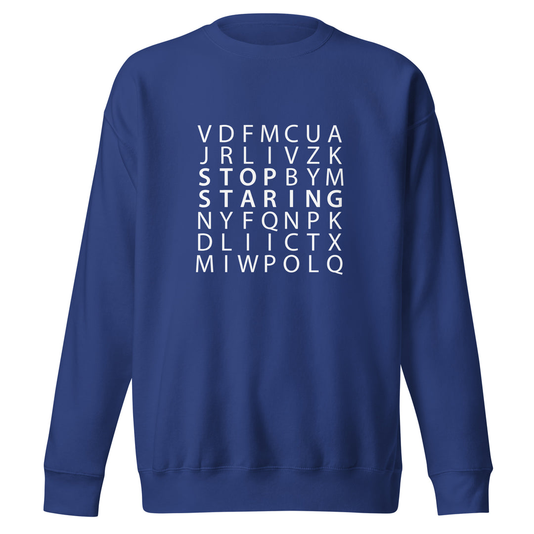 Stop Staring Word Search Premium Sweatshirt