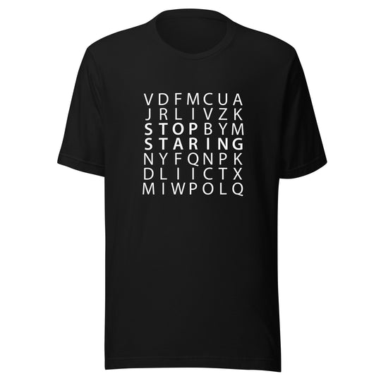 Stop Staring Word Search T-Shirt